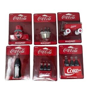 Vintage Coca Cola Coke Refrigerator Magnet Collectible Lot of 6 COMPLETE SET 90s